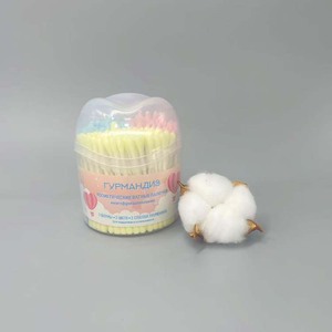 Fabrika doğrudan makyaj aracı pamuk tomurcukları üç renkli kağıt sopa kafaları üç kafa türleri toptan renkli tek kullanımlık pamuk swablar - Product Image 1