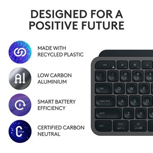 Teclado inalámbrico iluminado Logitech MX Keys con Bluetooth USB C para Apple macOS Microsoft Windows Linux iOS Android - Product Image 3