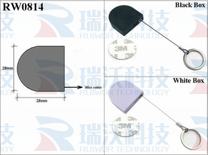 RUIWOR RW0814 <strong>D</strong>-shaped Micro Cable Retraction <strong>Mechanism</strong> Plus Demountable Key Ring for Retail Positioning Display - Product Image 2
