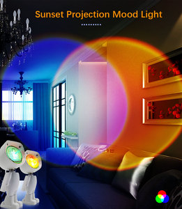 J&amp;R LED Sunset Projection Mood Lamp with Recharging Battery and USB Robot Figure <strong>Light</strong>