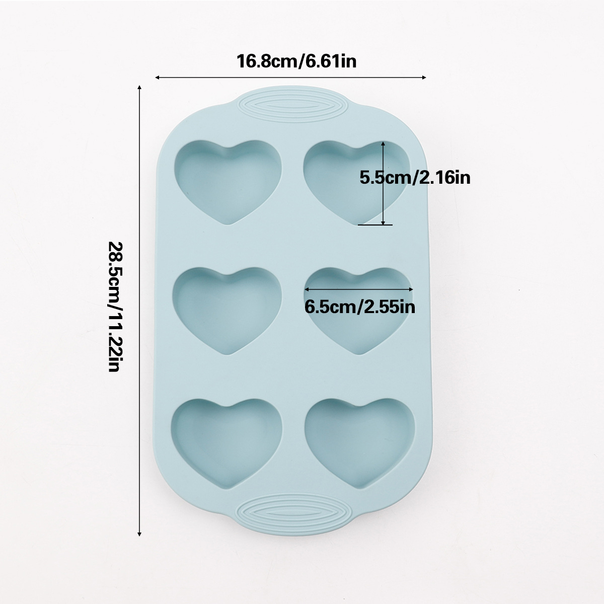 Moule à gâteau en forme d'amour 6 pièces (bleu)