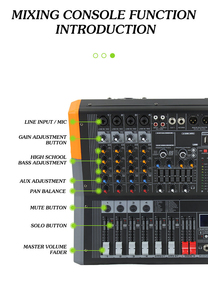 เครื่องผสมพลังงานแบบแอคทีฟ4ช่องสัญญาณสำหรับมืออาชีพพร้อมแอมพลิฟายเออร์ในตัวเครื่องมิกเซอร์600วัตต์ - Product Image 5