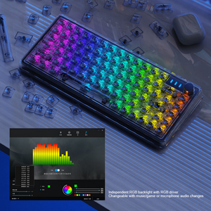 K75 Transparent <strong>Customized</strong> Mechanical <strong>Keyboard</strong> 81 <strong>Keys</strong> RGB Hotswap Dual ISSP Type-C Wired Gaming <strong>Keyboards</strong> for <strong>Computer</strong> PC - Product Image 2