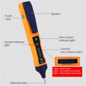 เครื่องทดสอบแรงดันไฟฟ้าแบบไม่สัมผัส DC 250V,เครื่องตรวจจับแรงดันไฟฟ้า AC 70-250V ปากกาทดสอบดินสอพร้อมคลิปหนีบกระเป๋า - Product Image 6