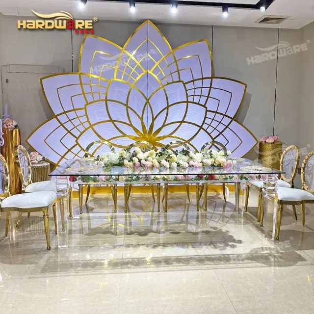 Novas idéias de uso de acrílico transparente mesa de jantar móveis de casamento do partido do evento