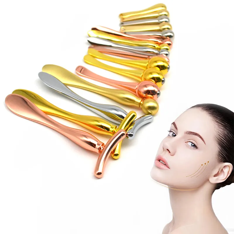 Metal alloy Mask Makeup Cosmetic Face massage stick cosmetic spoon Anti Wrinkle skin care Beauty Tool