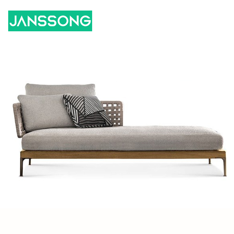 Double chaise inclinable -- Teck importé + bâche importée
