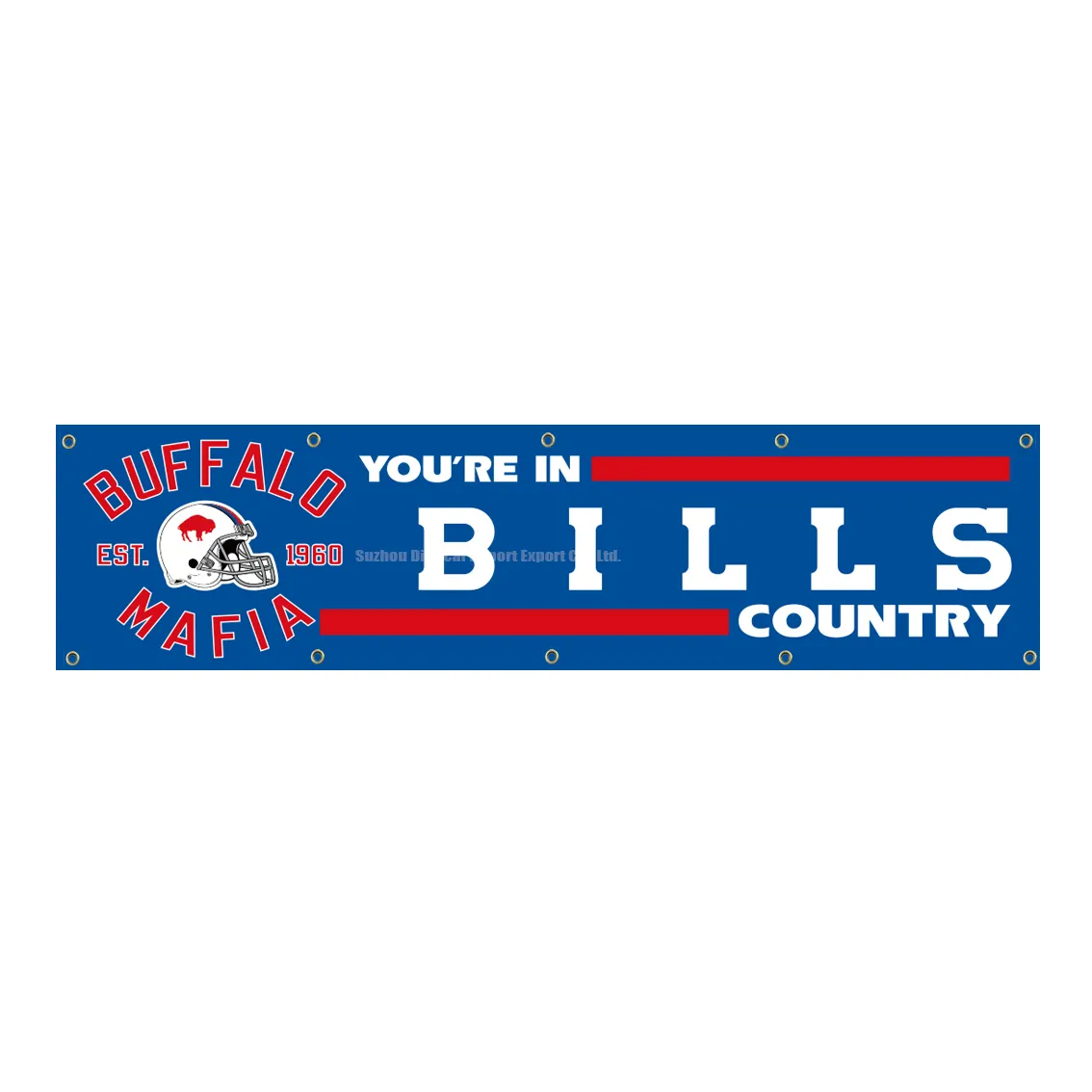 Buffalo Bills MAFIA Bandeira Voadora Impressão Qualquer Tamanho Sports Club MAFIA 100D Poliéster 2x8 FT Bandeira Com Ilhós De Cobre