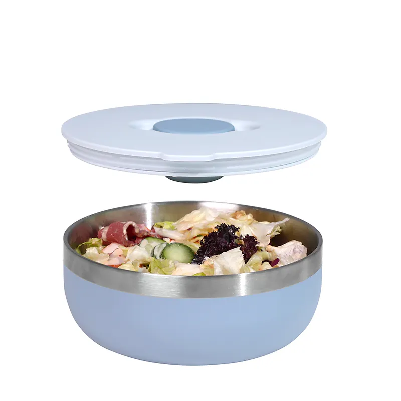 Boîte à lunch en acier inoxydable de qualité alimentaire de nouvelle conception avec saladier en plastique sans BPA avec récipient à sauce à couvercle étanche pour une utilisation sûre