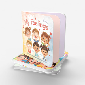 מפעל דפוס מותאם אישית בביטוי רגשי תינוק לוח למידה ספר צבע מלא פעוטות תחושה קרטון דיגיטלי - Product Image 2