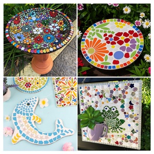 Đầy Màu sắc tái chế thủy tinh sao hình trái tim long lanh số lượng lớn nghệ thuật óng ánh thủy tinh thủ công khảm tự làm gạch - Product Image 2