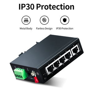 5端口100米工业交换机，100mbps DIN35轨道100Base-T网络以太网快速交换机IP30防雷即插即用 - Product Image 3