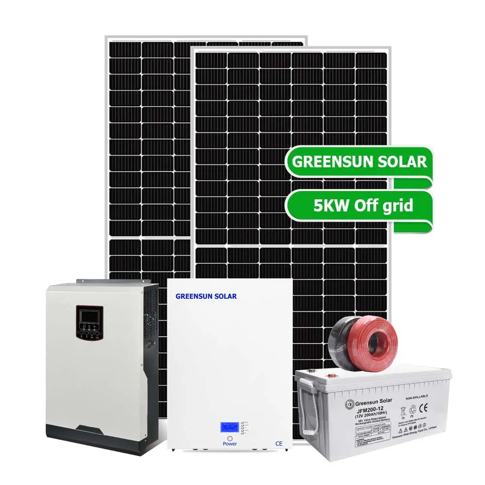 5KW Solar System Price 5 KW 5000W Home Solar Power System 5KW Solar Panel System with Powerwall battery