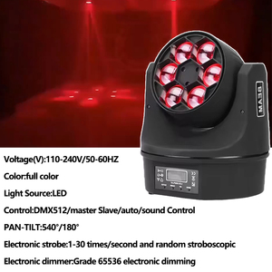 AOPU 6 adet RGBW LED Mini arı göz hareketli kafa ışın ışık 100W Mini hareketli kafa ışık KTV için - Product Image 2