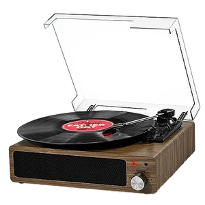 Vinyl Record Player Turntable with Built-in BT Receiver 2 Stereo Speakers 3 Speed 3 Size Entertainment and Home Decoration - Product Image 1
