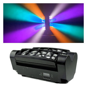 2022 yeni örümcek 8x3W RGBW LED DMX 512 çift süpürgesi darbe Strobe etkisi hareketli kafa ışık sahne barlar disko sahne işıkları - Product Image 5