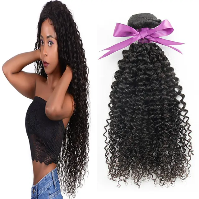 Oficial Flagship Store Venda Quente Produto 10A Grau Kinky Curly Cabelo Remy Virgem Brasileiro Do Cabelo Humano, feixes de Cabelo Amostra grátis