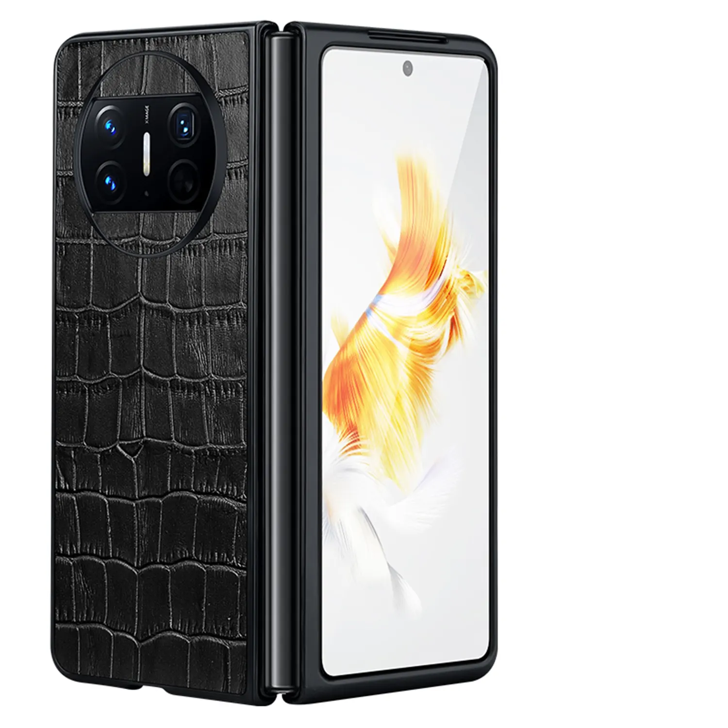 เคสโทรศัพท์พับได้กันกระแทกแบบบางฝาครอบหนังแท้สำหรับ Huawei Mate X3 2023