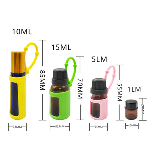 Safety Colorful Portable Silicone Case/Cover/Holderため1ミリリットル5ミリリットル10ミリリットル15ミリリットルのガラスロールボール香水エッセンシャルオイルボトル - Product Image 1