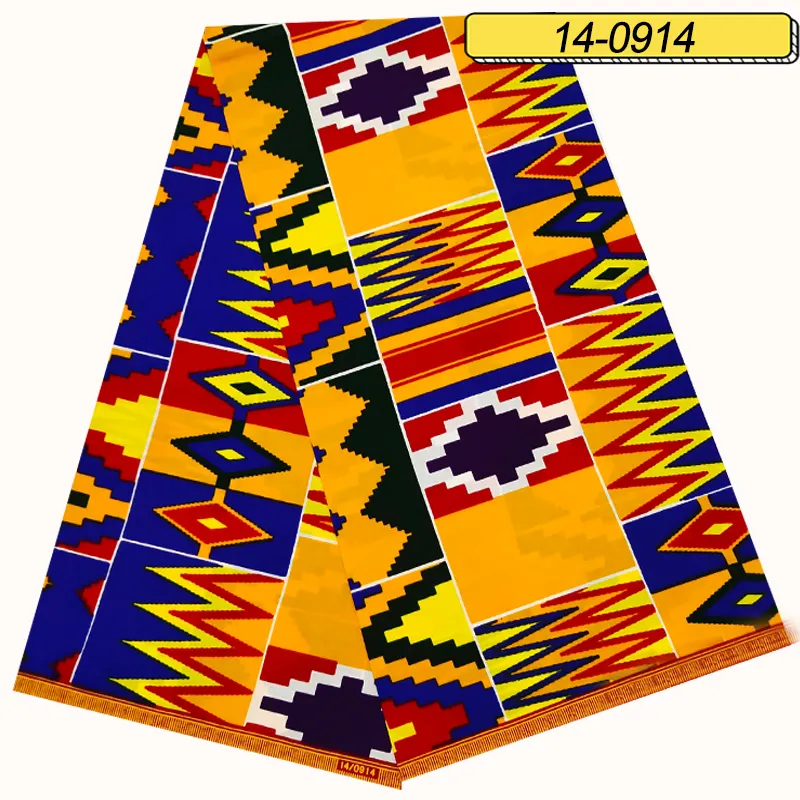 Diseño caliente 100% algodón tela Ankara cera Africana tela Kente Ghana