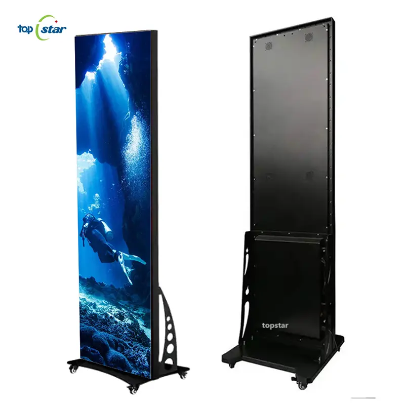 Indoor Led Poster Scherm P1.835 P2.5 Video Paneel Full Color Reclame Billboard Hd Staande Poster Led Display Digitale Poster