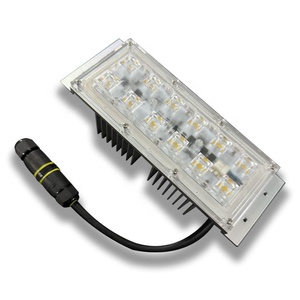 แผงวงจร LED 146x45มม. AC 220V 40W โมดูลนำพร้อมเลนส์และอลูมิเนียมความร้อนสำหรับนำไฟถนนโมดูล Dob LED