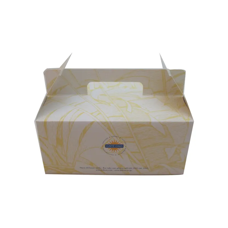 Caixa de papel de embalagem de alimentos portátil, reciclado, saudável e seguro, lanche, caixa de bolo com alça