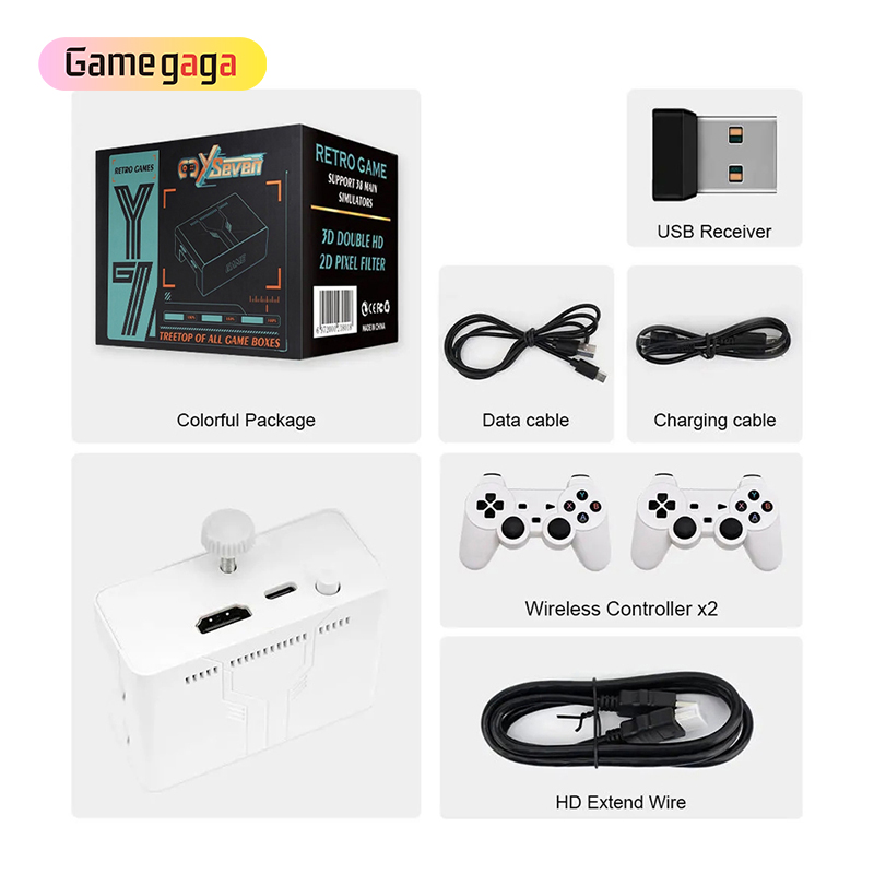 Manette de jeu sans fil 2.4G blanche - 128 Go (Sans batterie)