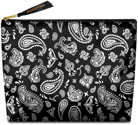 Paisley floral-black-makeup bags