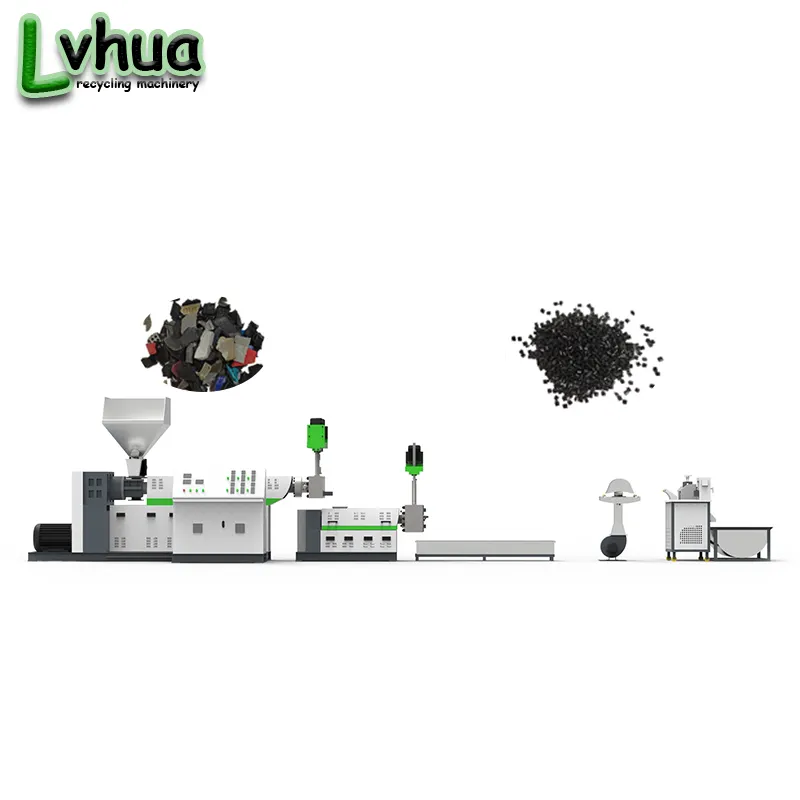 Lvhua 2024 alta velocità di alta qualità a due stadi macchina per il riciclaggio dei rifiuti di plastica PP PE ricicla macchina