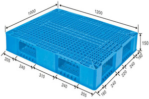 Rizeng ağır çift taraflı Euro HDPE büyük istiflenebilir geri dönüşümlü 4-Way giriş plastik palet satışa - Product Image 2