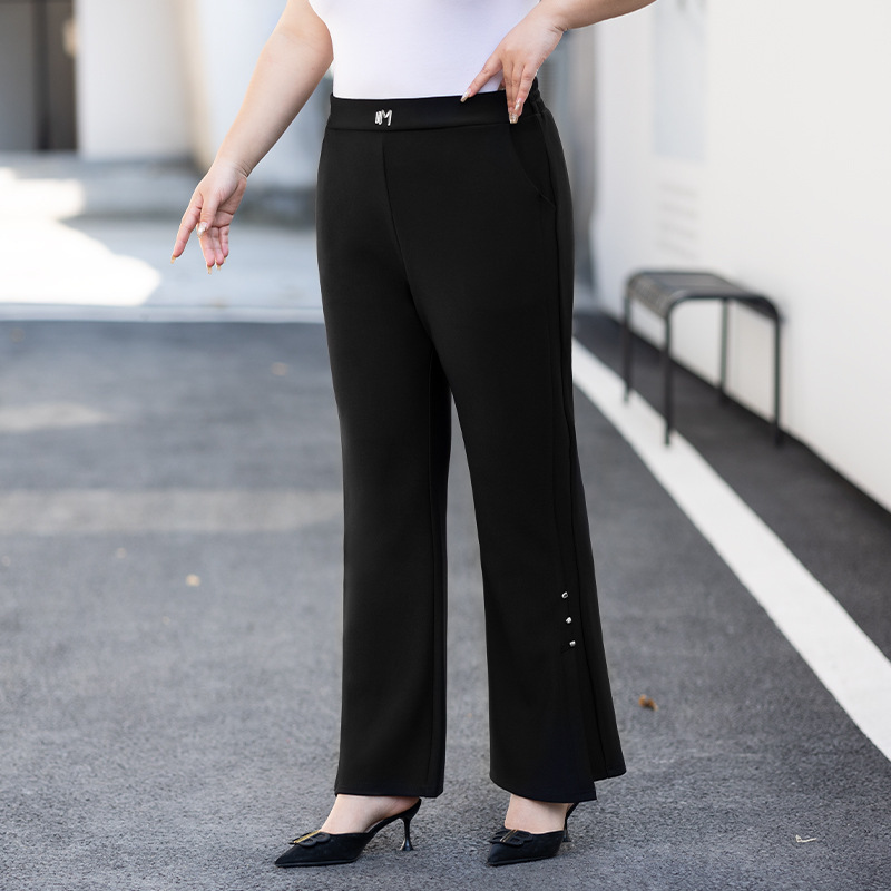 Pantalon d'affaires noir grande taille