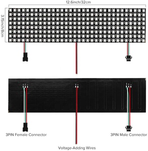 WS2812B панель RGB 8x32 256 индивидуально адресуемый запрограммированный 5 в цифровой rgb светодиодный матричный дисплей - Product Image 5