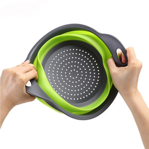 Giá Rẻ Sinh Thái Thân Thiện Collapsable Nhà Bếp Silicone Ráp Colander Rau Lọc - Product Image 2