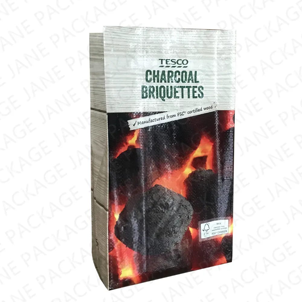 Selo de calor papel de impressão colorida de fundo de briquetes de carvão de bopp revestida pe saco de plástico do BOPP