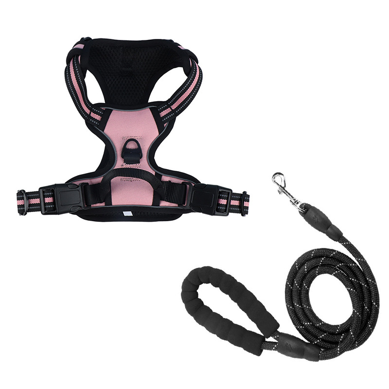 Chaleco reflectante redondo rosa de 1.5m con cuerda.