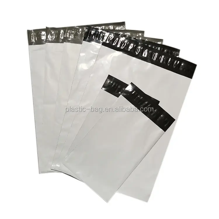 Wholesale Custom Printed Logo Poly Mail Bag White Poly Mailers Envelope Express Tape Adhesive Courier Bag Poly Mailer Postal Bag