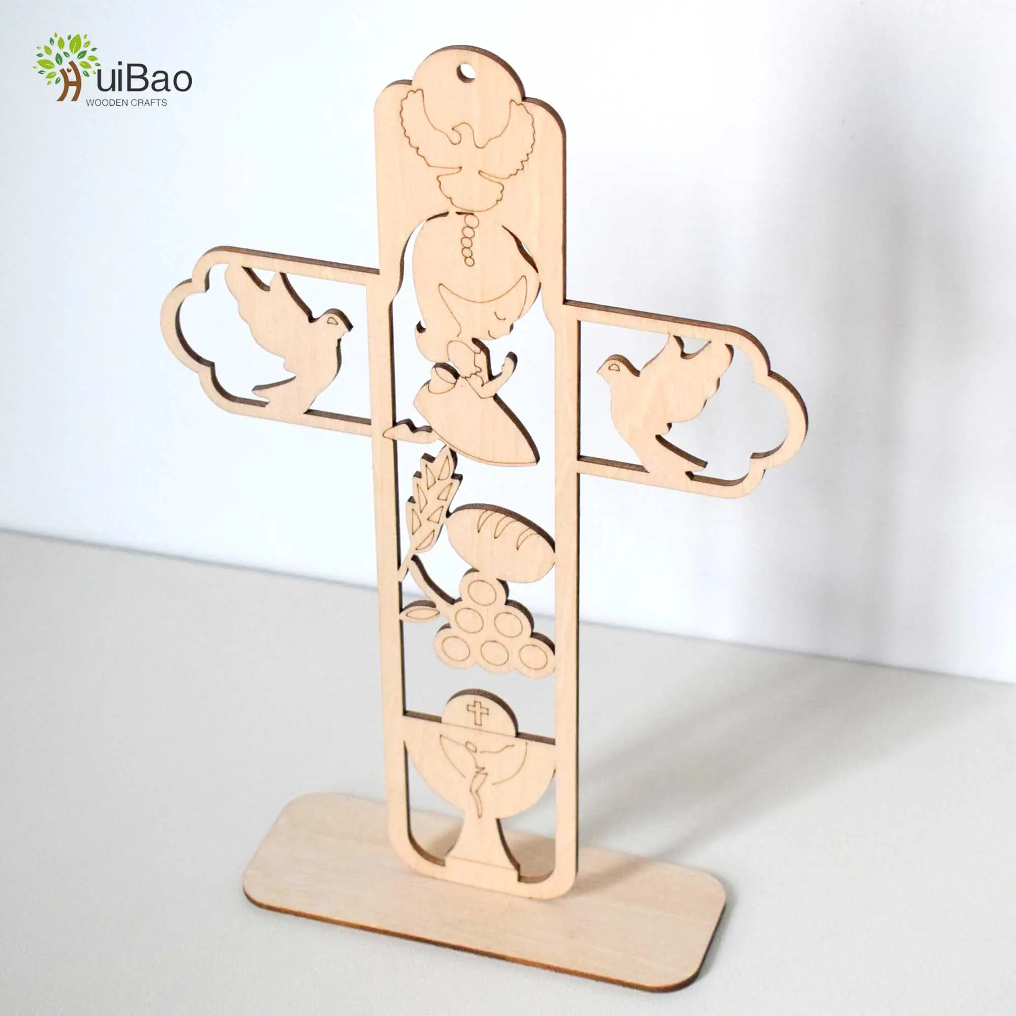 Croix de table en bois croix de pâques baptême chrétien centres de Table garçons filles Communion autel fournitures décor