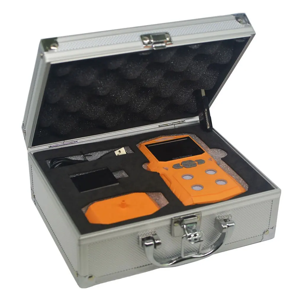 Detector de fugas de gas portátil 4 en 1, Analizador de gas (CO H2S O2 Ex ) 4 monitor de gas con sensor importado