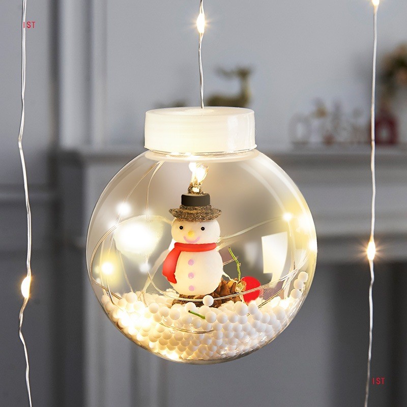 Boule transparente avec bonhomme de neige
