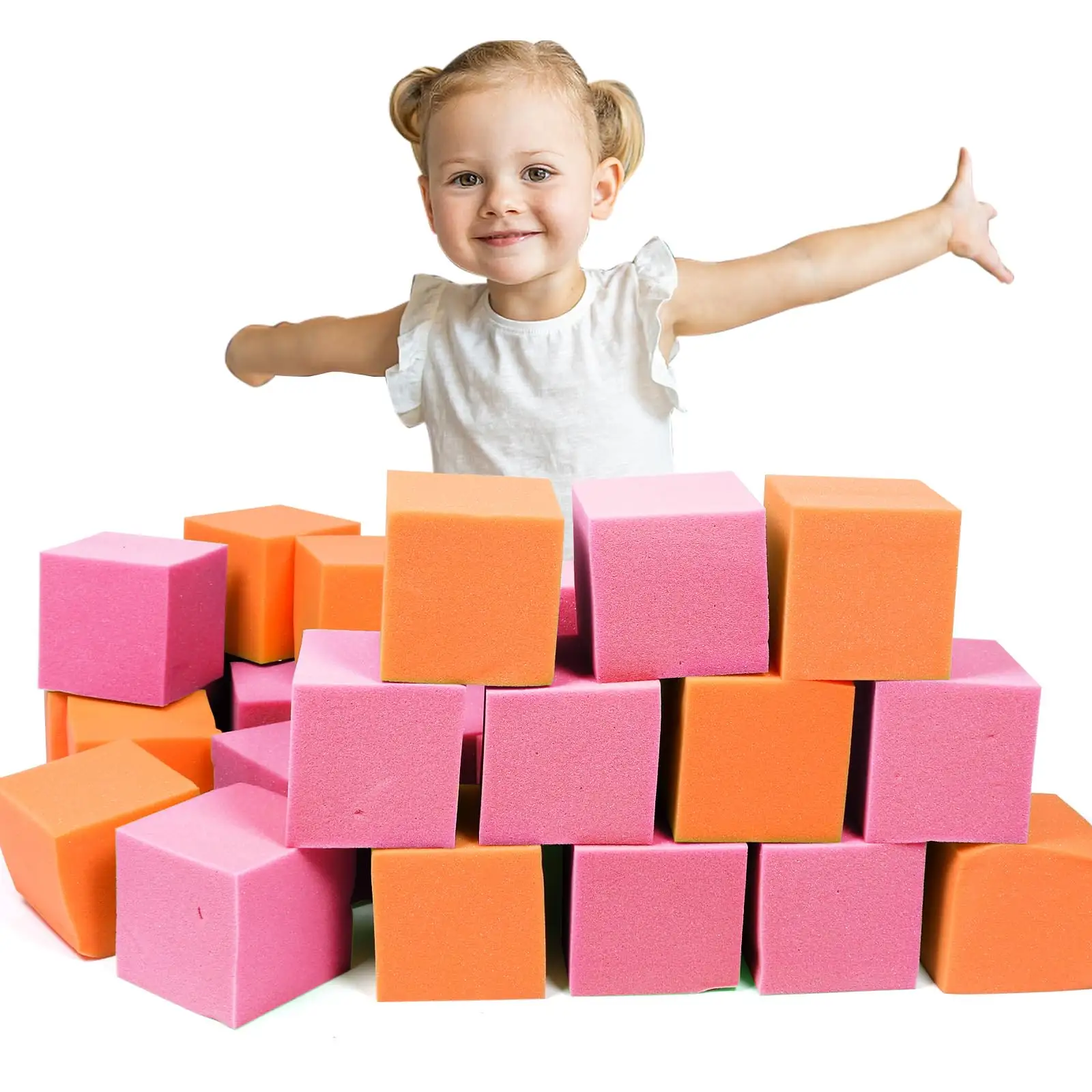 Mousse anti-stress pour l'extérieur en vrac pour enfants Gymnastique Trampoline Parc Piscine Éponge Mousse Pit Blocks Haute Densité Mousse Cube