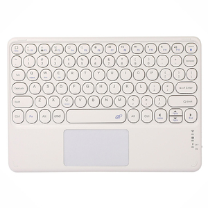 Factory Wholesale Multicolor 10 Inch Wireless BT <strong>Keyboard</strong> Retro Round <strong>Keys</strong> with Touchpad for windows IOS Android Tablet PC - Product Image 5