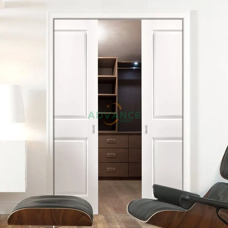 Portes intérieures américaines modernes en bois massif pour chambre à coucher Portes intérieures modernes pour villa