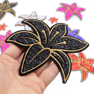新设计的铁在花上闪亮的刺绣亮片补丁服装 - Product Image 5