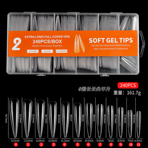 ปลายเล็บแบบเจลนุ่ม240ชิ้น/กล่องยาวพิเศษ - Product Image 5
