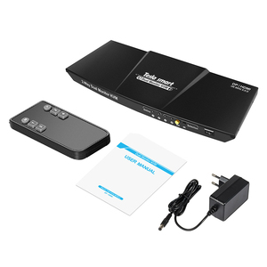 TESmart-Interruptor de entrada de alta calidad, 2HDMI + 2DP Salida 2HDMI KVM, doble Monitor, enchufe caliente 4k60Hz KVM