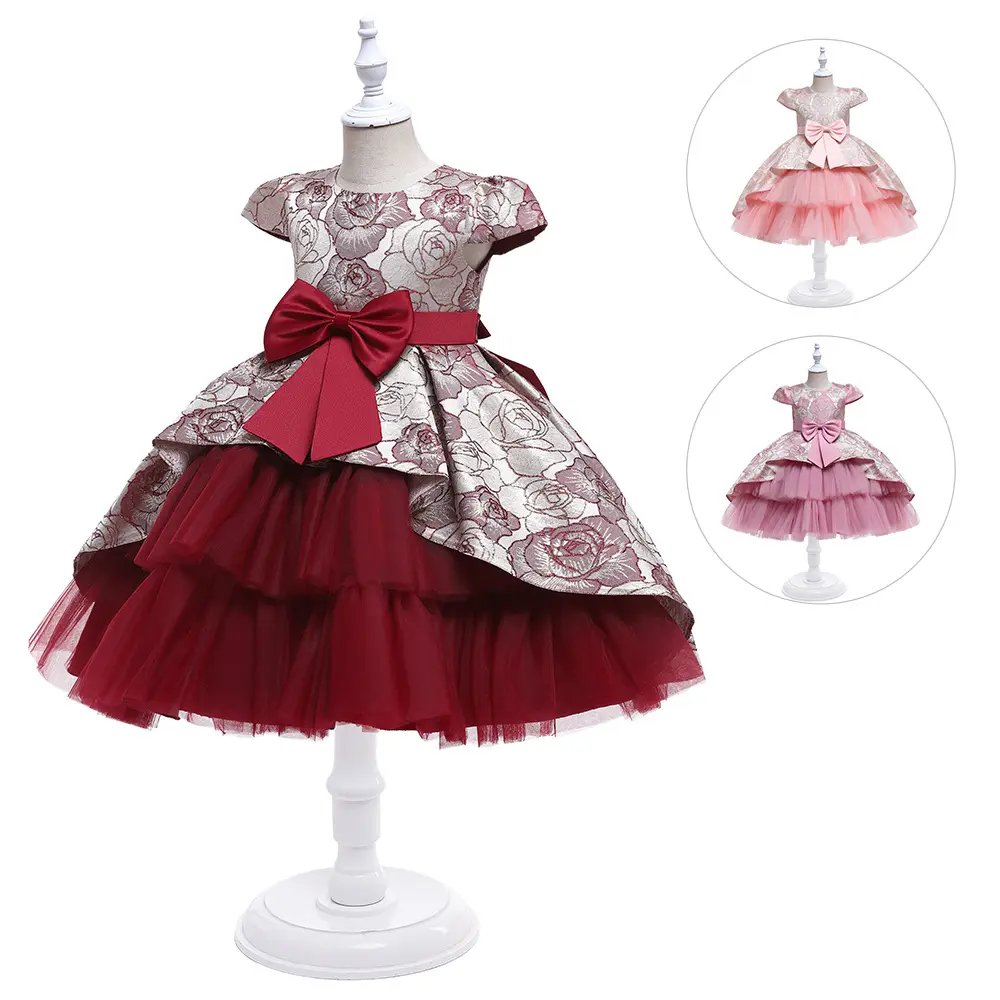 Aristocratic classic style dresses children high-end girls birthday dress ball dress for child