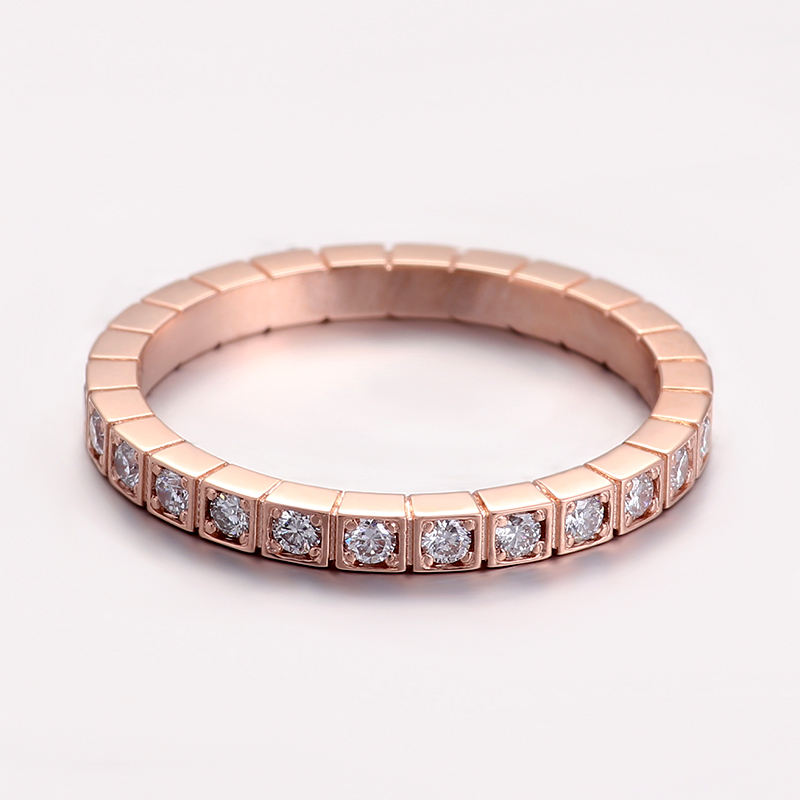 Anillo de diamantes moissanita de oro macizo de 18 quilates