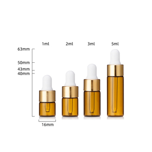 BYPE by PERFUME 1ml <strong>2ml</strong> 3ml 5ml <strong>Empty</strong> Cosmetic Serum Sample Vial Clear Amber Mini Glass Essential Oil <strong>Dropper</strong> <strong>Bottle</strong> with Cap - Product Image 5