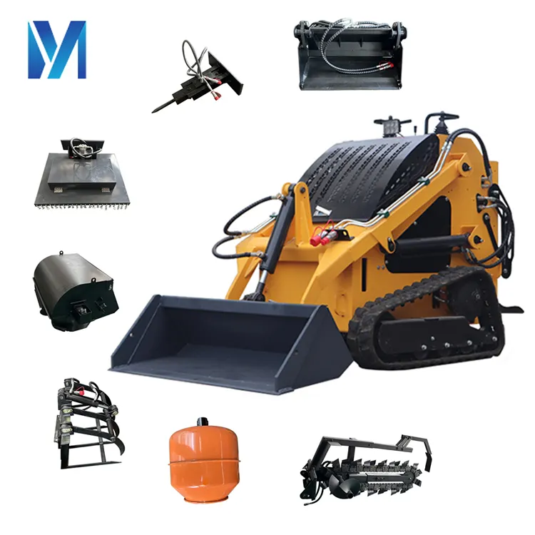 MINGYANG CE EPA House Farm Garden Agricultural Mini Small Micro Compact Crawler Skid Steer Loader